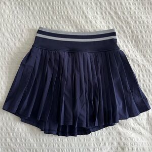 Navy Blue Pleated Women's Athletic Skirt